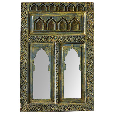 Зеркало Adah Grey Mango Carved Mirror
