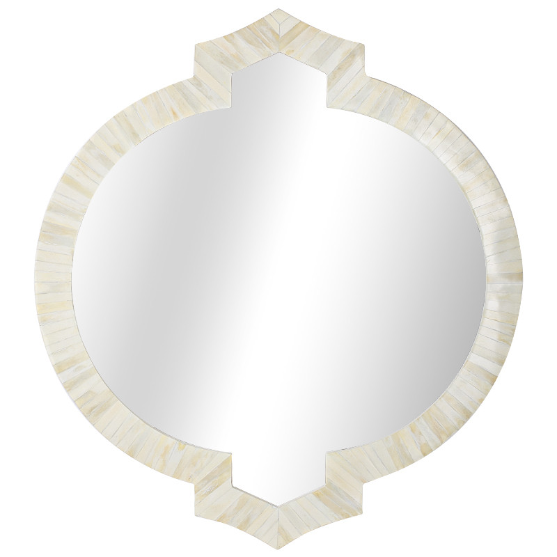 Зеркало Bone Inlay Round Mirror white