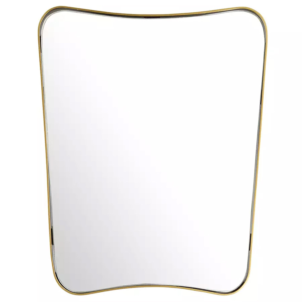 Зеркало золотистое с закруглёнными углами Thin Frame