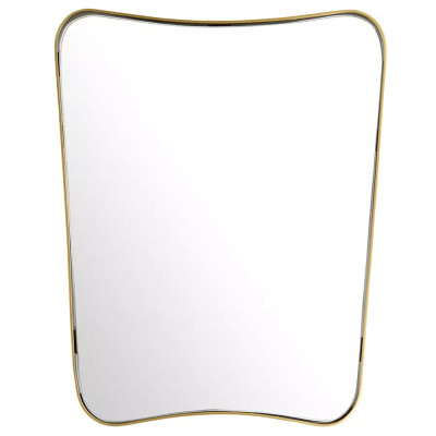 Зеркало золотистое с закруглёнными углами Thin Frame