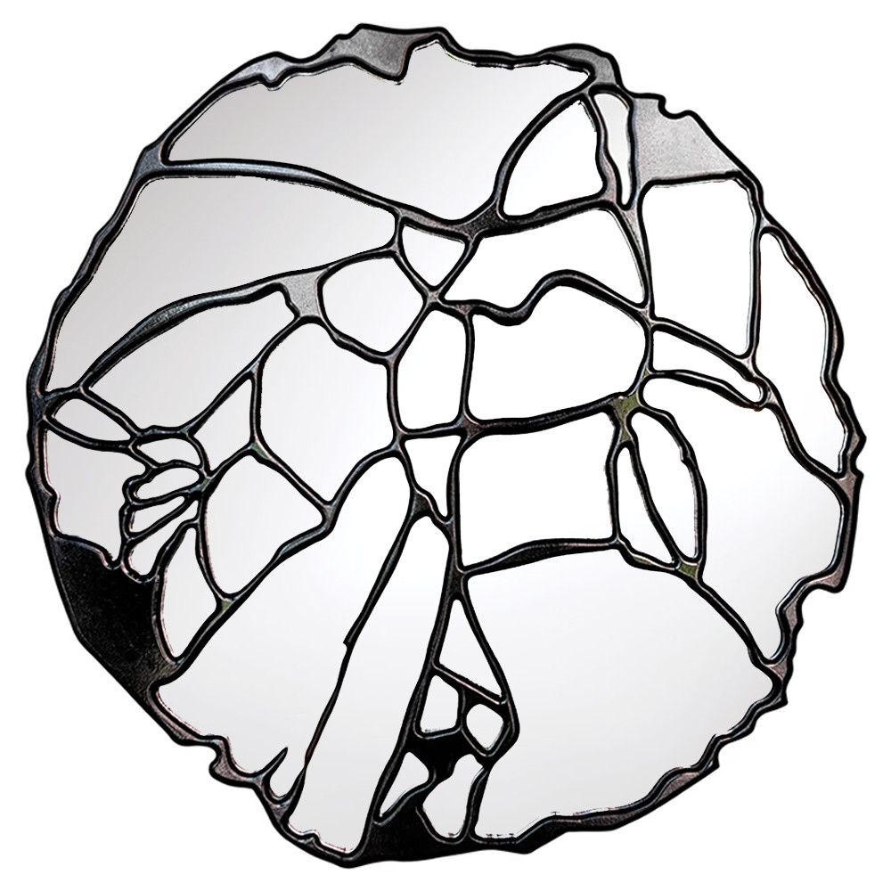 Зеркало кругле в декоративной раме чёрного цвета Black Ratio