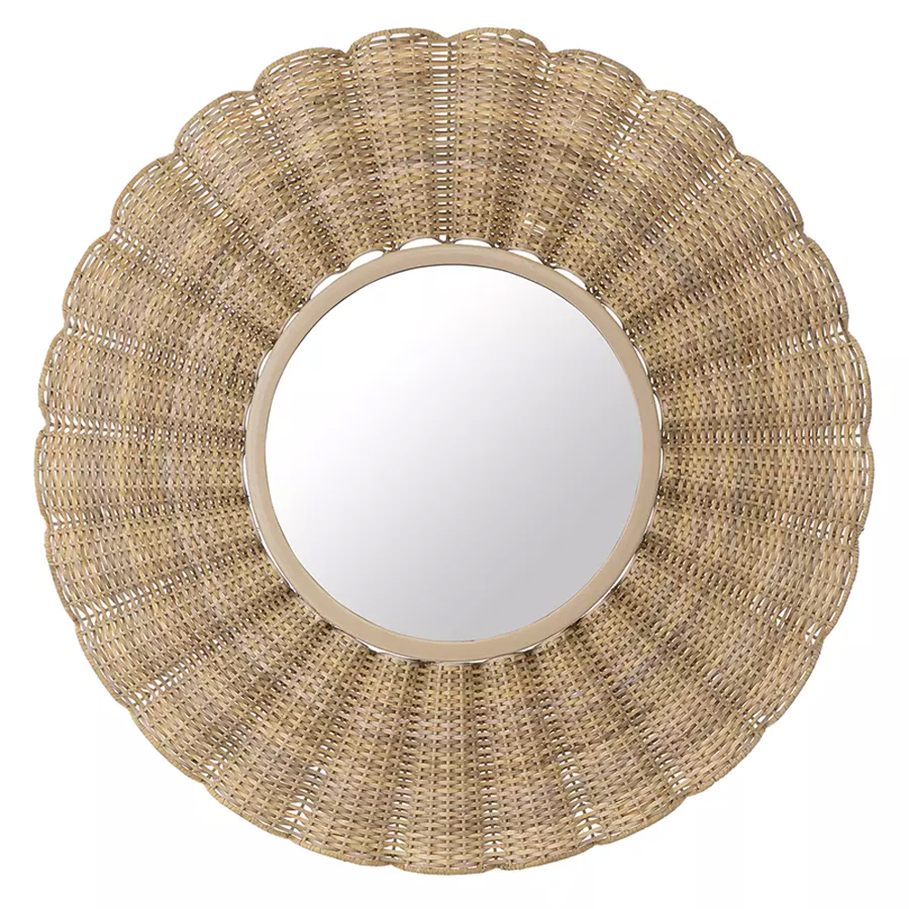 Зеркало круглое в плетеной раме Reed Mirror