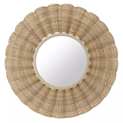 Зеркало круглое в плетеной раме Reed Mirror