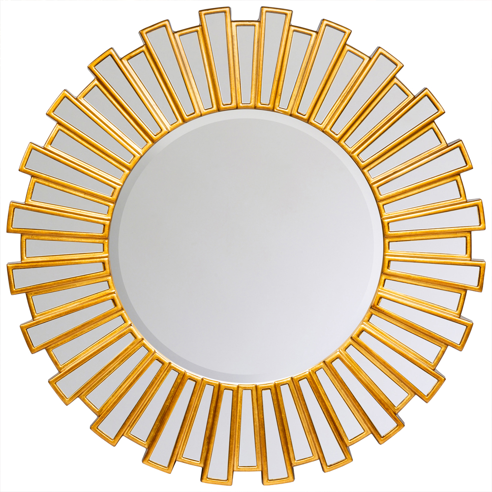 Зеркало круглое с лучами из зеркальных фацетов Golden Facet