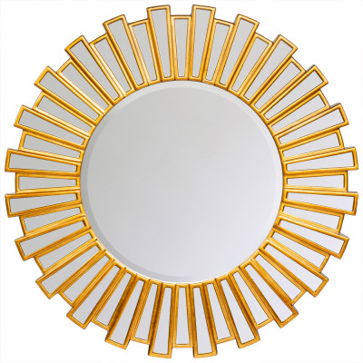 Зеркало круглое с лучами из зеркальных фацетов Golden Facet