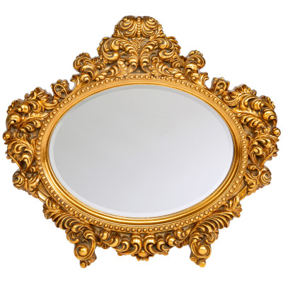 Зеркало настенное золотое с ажурным резным орнаментом Classic Ornament Mirror