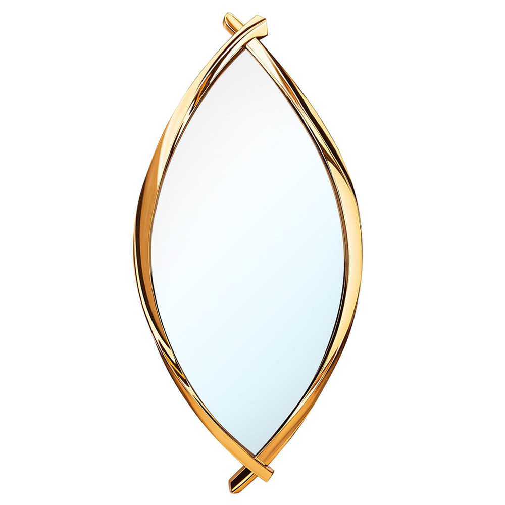 Зеркало овальное в деревянной золотистой раме Oval Gold Lines
