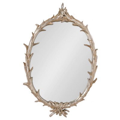 Зеркало овальное с деревянной ветвистой рамой Branched Mirror