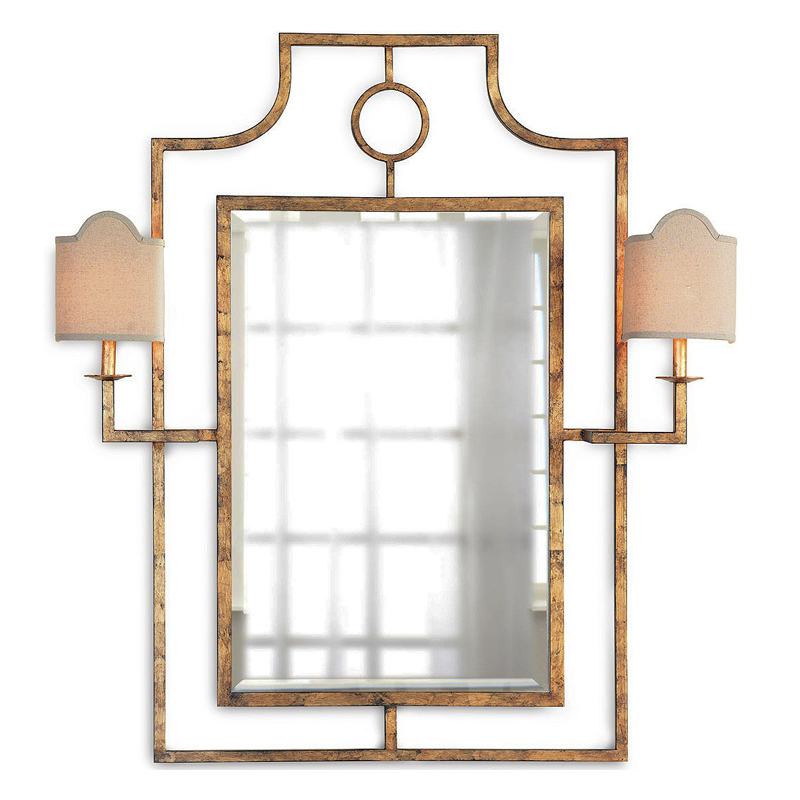 Зеркало с бра Mirror with Sconces Dairile Gold