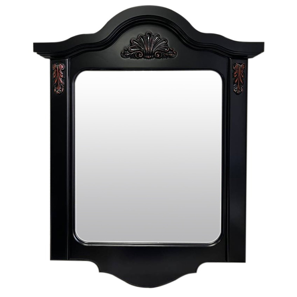 Зеркало черное настенное прямоугольное в стиле прованс Black Provence