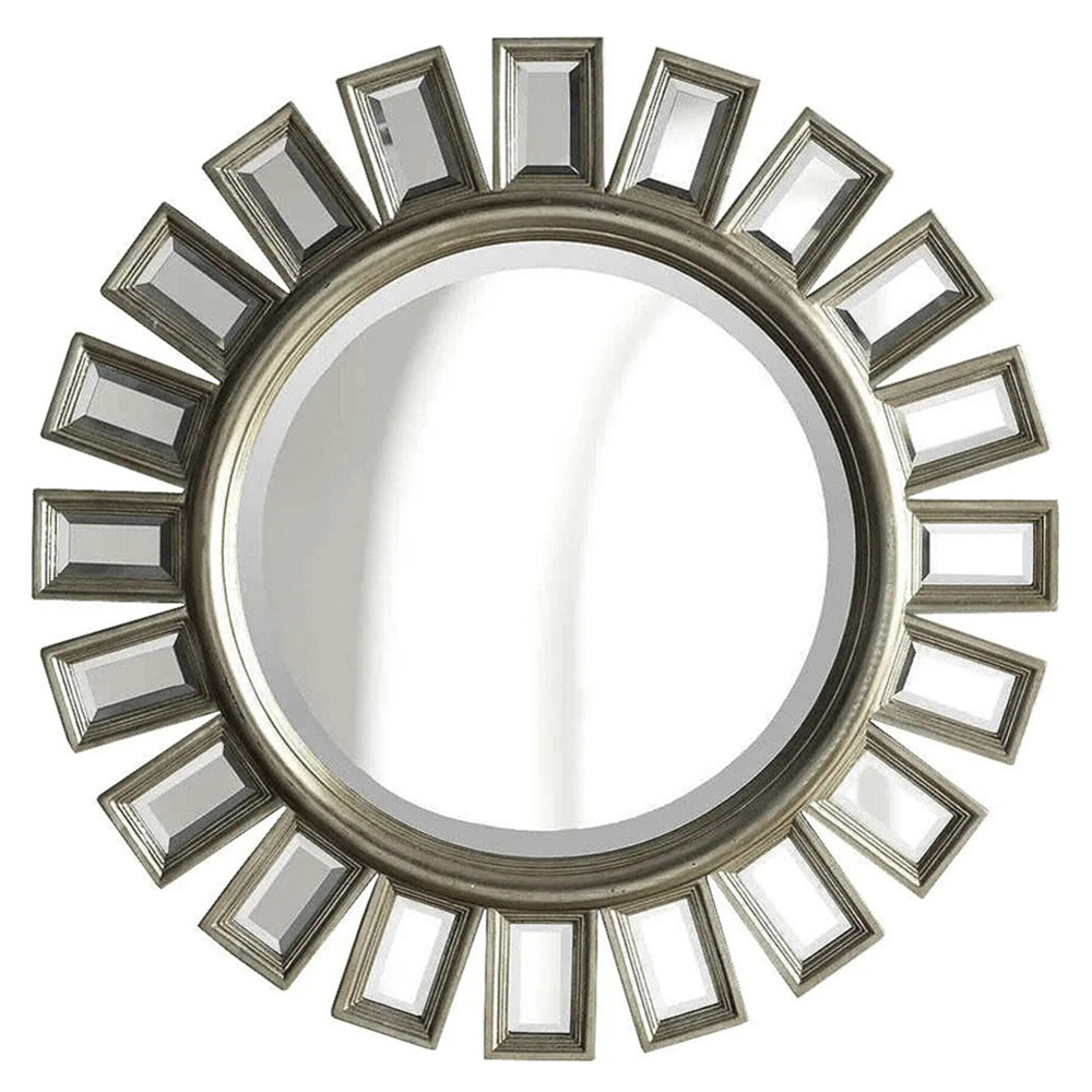 Зеркало-солнце в серебряной раме Silver Sun
