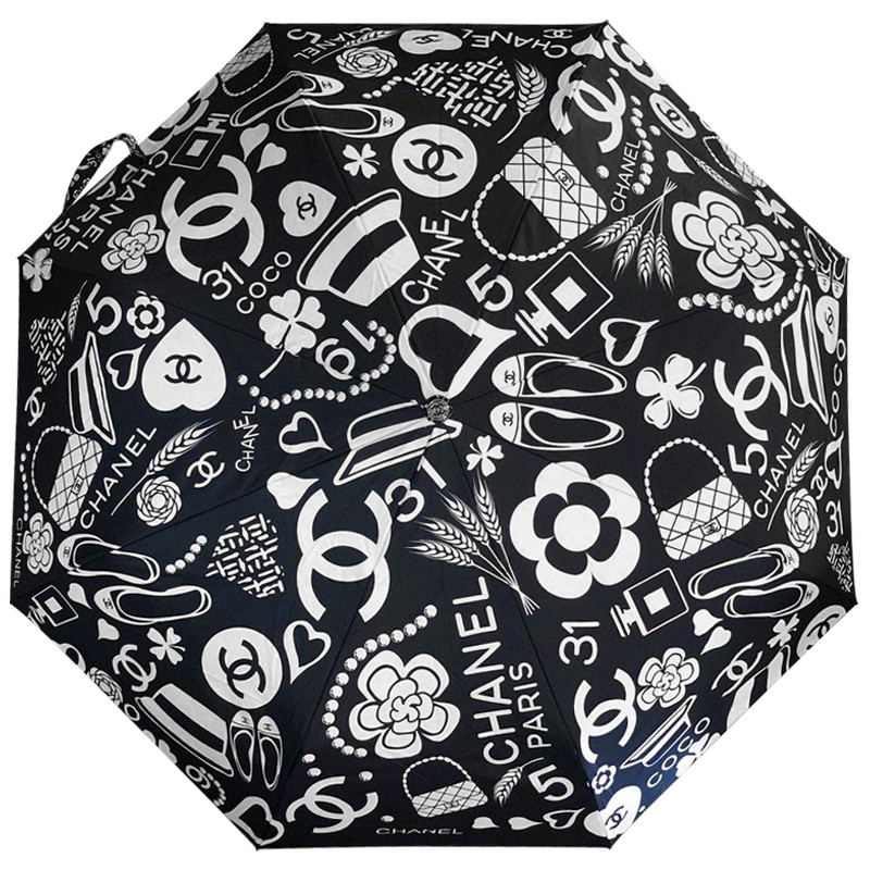 Зонт раскладной CHANEL дизайн 009 Черный цвет
