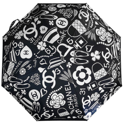 Зонт раскладной CHANEL дизайн 009 Черный цвет