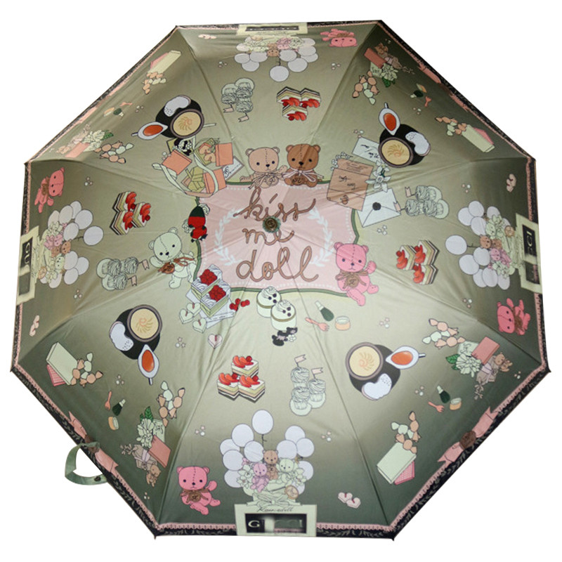 Зонт раскладной GUCCI дизайн 013 Зеленый цвет