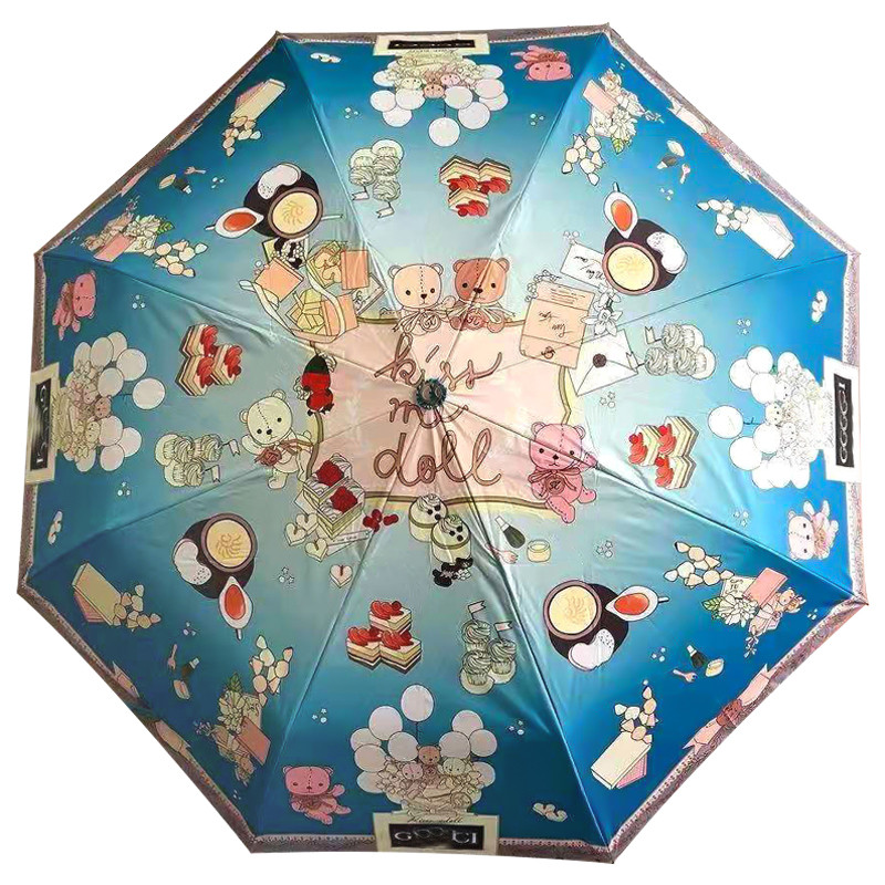 Зонт раскладной GUCCI дизайн 014 Синий цвет