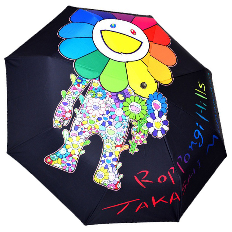 Зонт раскладной TAKASHI MURAKAMI дизайн 005 Черный цвет