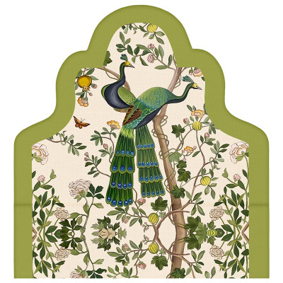 Изголовье для кровати с зелеными павлинами Emperor's Bird