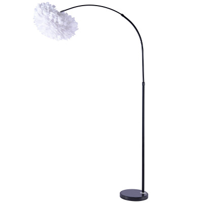 Изогнутый торшер с декором в виде перьев Plumage White Floor Lamp