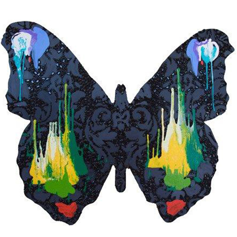 Картина “Black Damask Dramafly Cut Out”