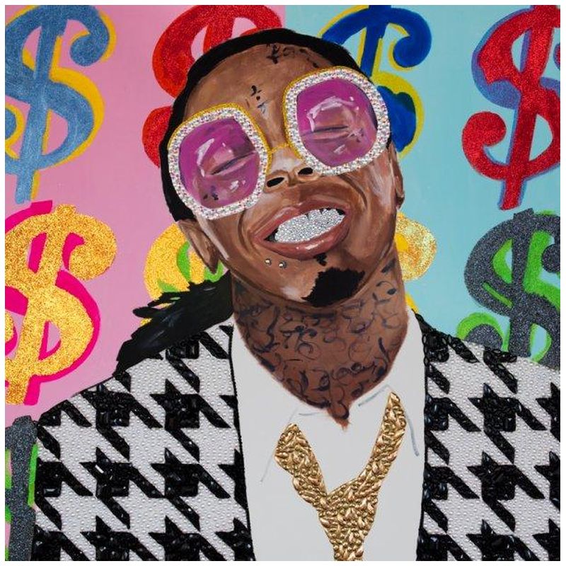 Картина Lil Wayne with Money Background, And Houndstooth Jacket
