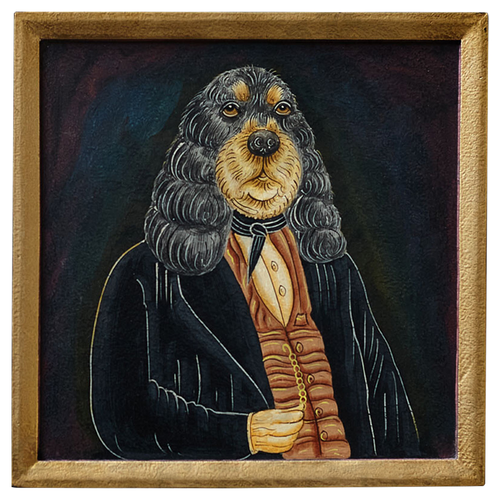 Картина в квадратной раме Chinoiserie Spaniel Dog Portrait