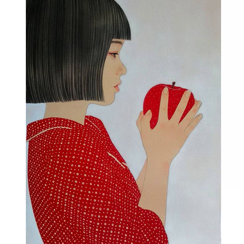 Картина маслом Девушка с яблоком Under the Apple Tree