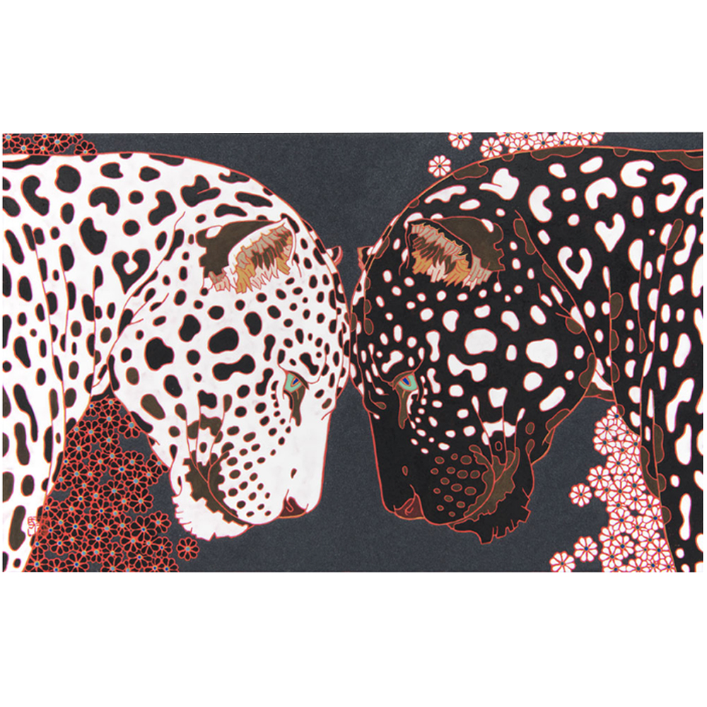 Картина Пантеры белая и чёрная Predatory Panther Family