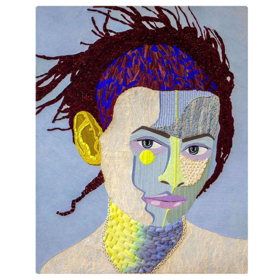 Картина с вышивкой Портрет wall panel People with the yellow ear 2