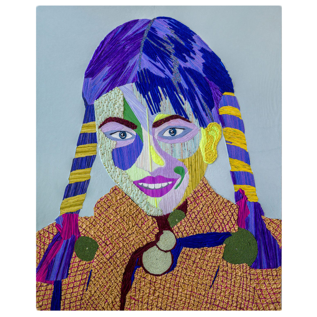 Картина с вышивкой Портрет wall panel People with the yellow ear 3