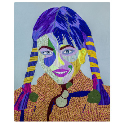 Картина с вышивкой Портрет wall panel People with the yellow ear 3