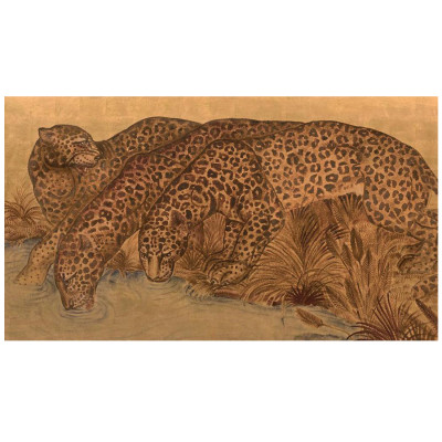 Картина с изображением Леопардов Leopards by stream