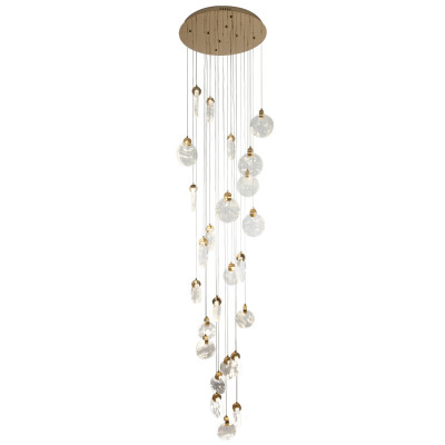 Каскадная люстра с плафонами в виде круглых пластин из хрусталя Esme Round Plates Chandelier 25