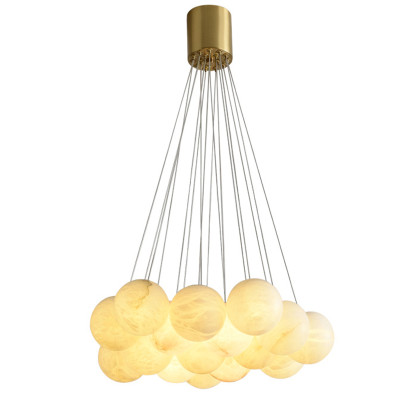 Каскадный Cветильник 16 Шариков из натурального мрамора Marble Balls Lamp