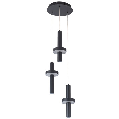 Каскадный светильник с 3-мя плафонами Flos Black Metal Acrylic Trio Hanging Lamp