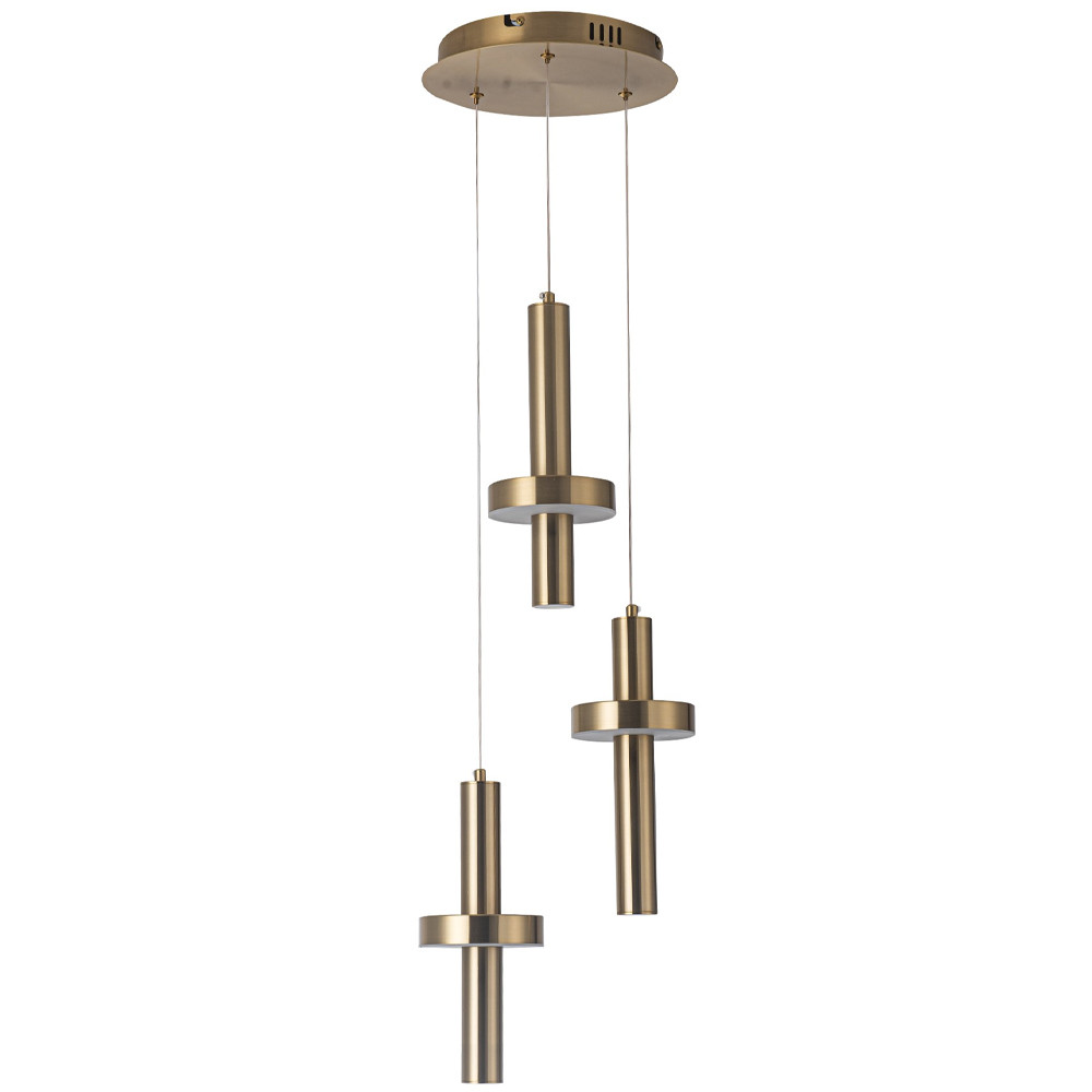 Каскадный светильник с 3-мя плафонами Flos Brass Metal Acrylic Trio Hanging Lamp