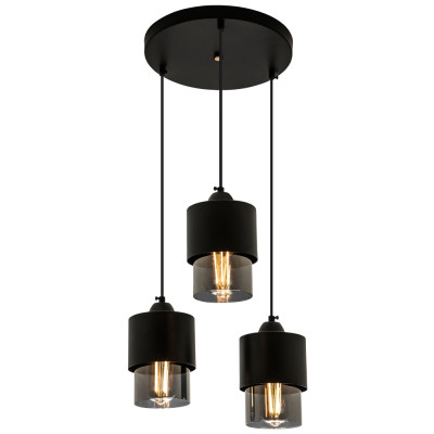 Каскадный светильник с 3-мя плафонами из дымчатого стекла Volta Flos Cascade Hanging Lamp
