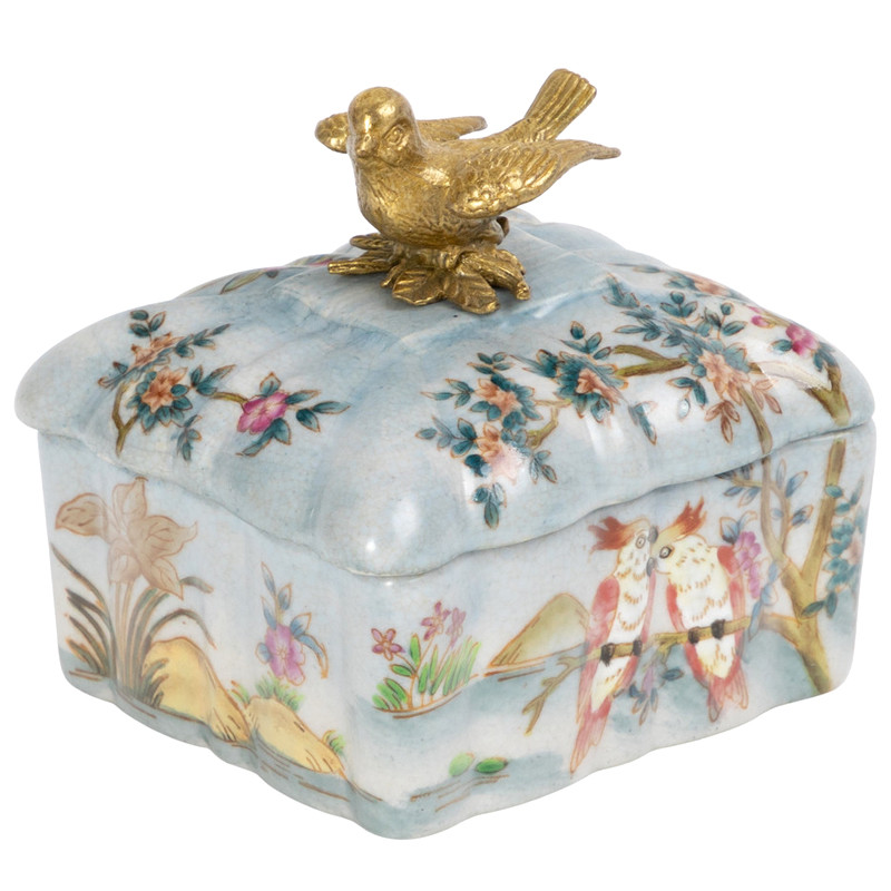 Квадратная фарфоровая шкатулка Blue Garden