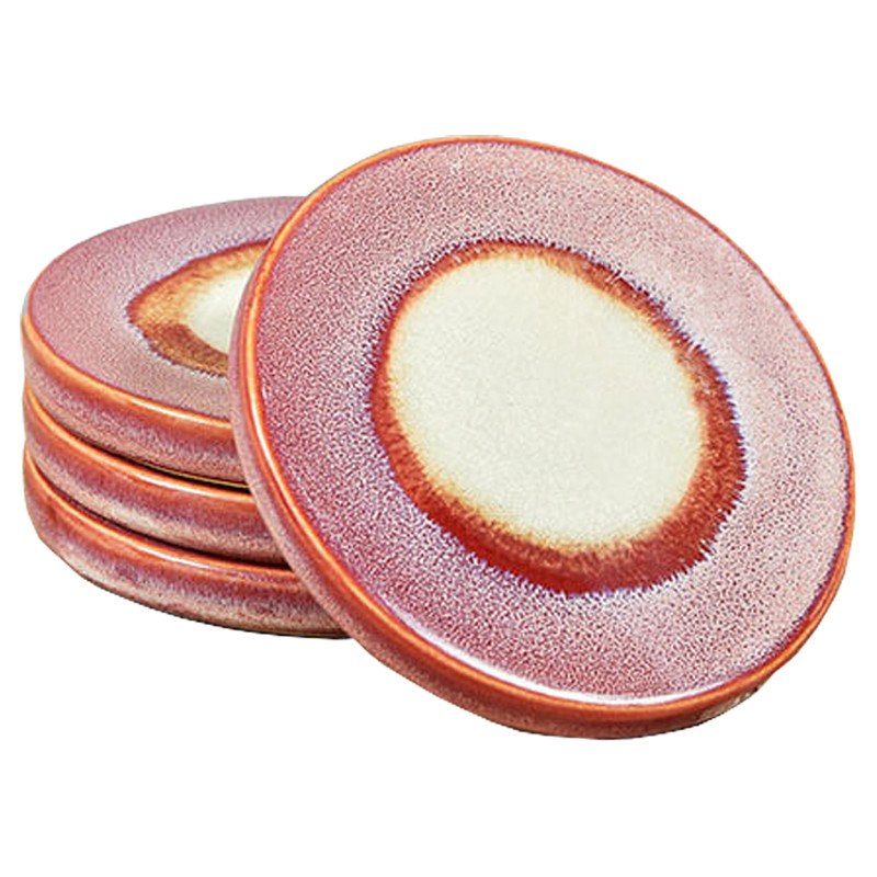 Керамические розовые подставки под чашки Амбре