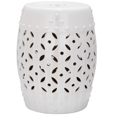 Керамический табурет Coin Lattice Garden Stool - White