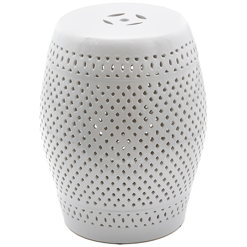 Керамический табурет Diamond Pattern Garden Stool - White