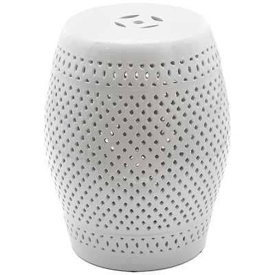 Керамический табурет Diamond Pattern Garden Stool - White