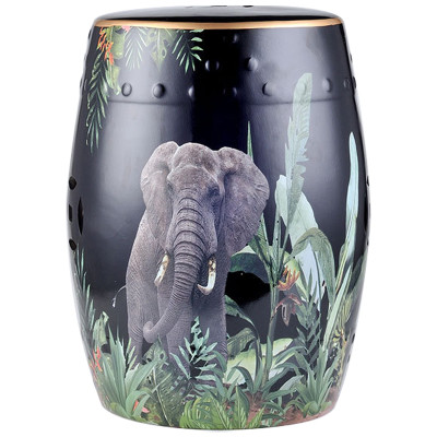 Керамический табурет Elephant Tropical Animal Ceramic Stool Black