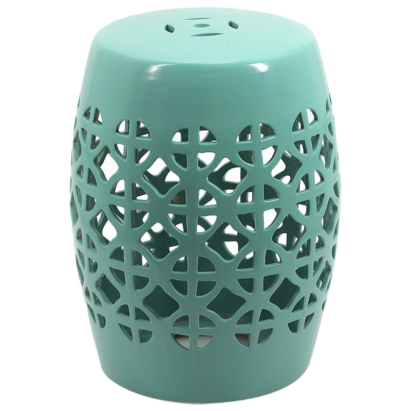 Керамический табурет Geometric Circles Garden Stool - Light Blue