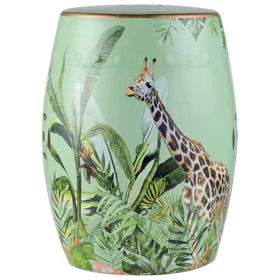 Керамический табурет Giraffe Tropical Animal Ceramic Stool Green