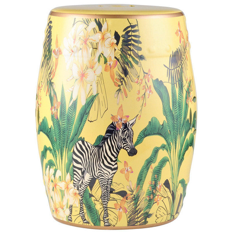 Керамический табурет Zebra Tropical Animal Ceramic Stool Yellow