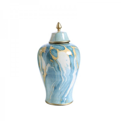 Китайская чайная ваза с крышкой Marine Marble Small