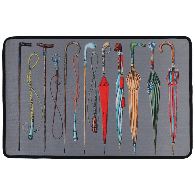 Ковер Umbrellas And Canes Fornasetti Rug gray