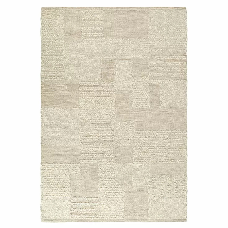 Ковер бежевого цвета из шерсти с узором Opulent Symmetry Patchwork