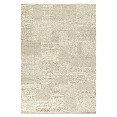 Ковер бежевого цвета из шерсти с узором Opulent Symmetry Patchwork
