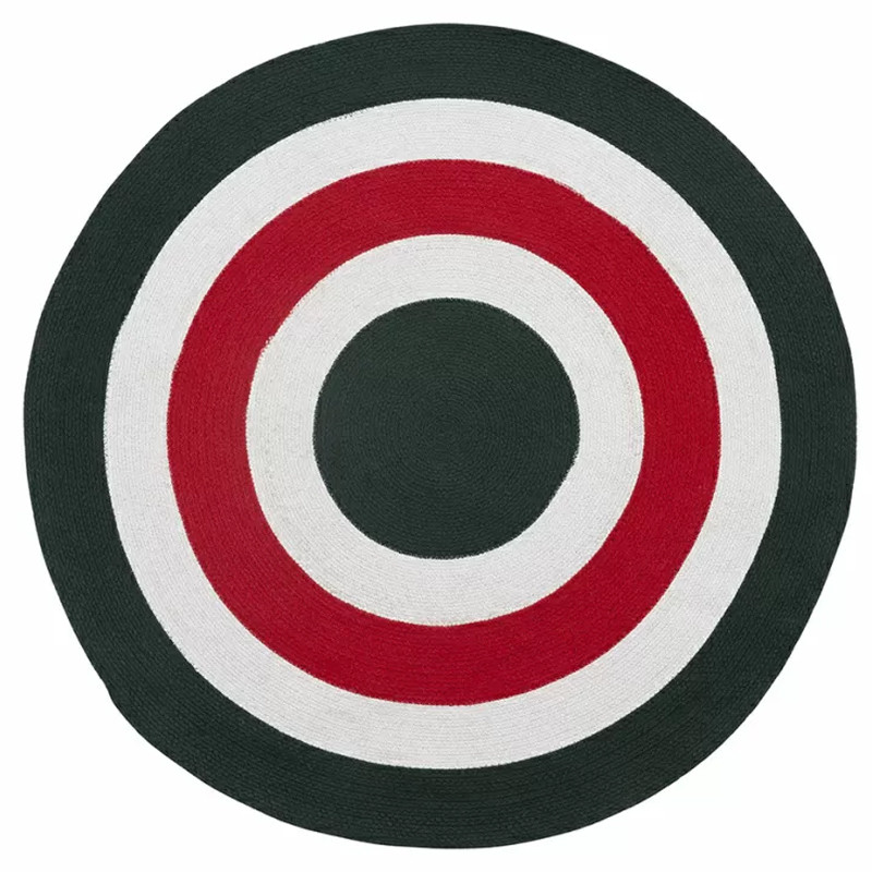 Ковер круглый из хлопка с контрастным узором Bullseye